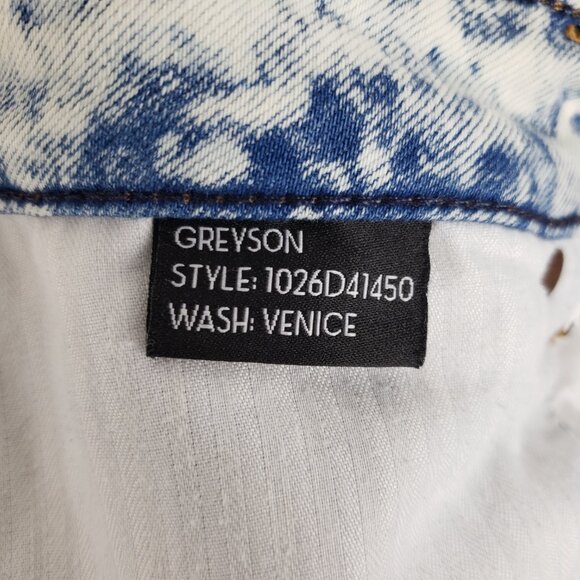 Monfrere Greyson Jeans Venice Wash Blue Acid Stone Wash Distressed Size 34 - Picture 12 of 12